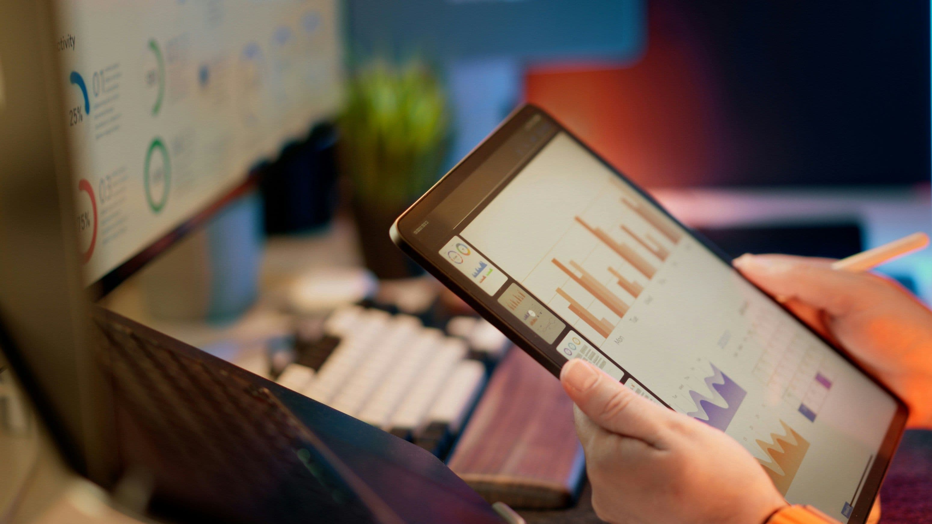 Graphs display on a tablet